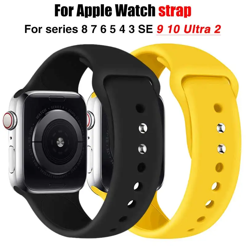 Cinturino in Silicone per cinturino Apple Watch 44mm 45mm 40mm 41m 42-38mm 45mm bracciale sportivo iwatch series 8 7 6 5 4 SE 9 10 Ultra 2 49mm