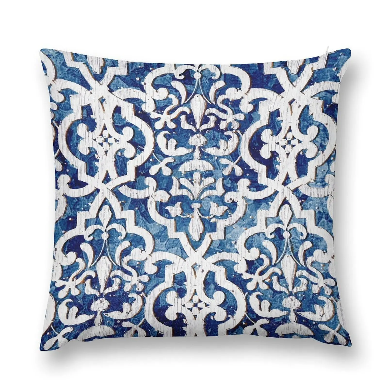 

Indigo Blue Farmhouse Pattern Throw Pillow Cushions Cover Christmas Covers For Cushions pillow