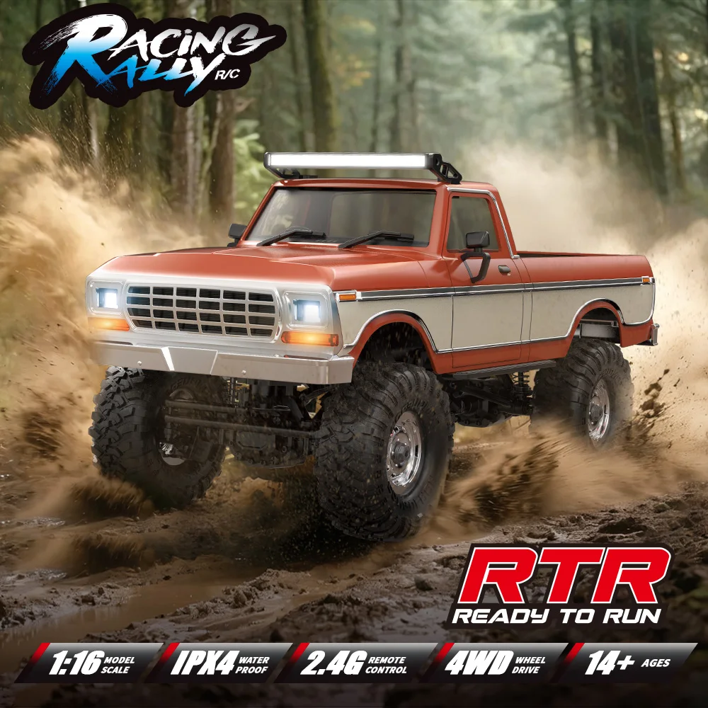 New HB R1610 2.4G RC Truck 1/16 Full Proportion 4WD High Speed Off-Road Climbing Car Lighting Model Toy Racing Rally