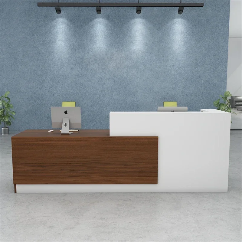 QTZ24 Reception Table Cheap Price Melamine Good Quality Office Desk Customized Office Furniture Modern Spa white reception desk