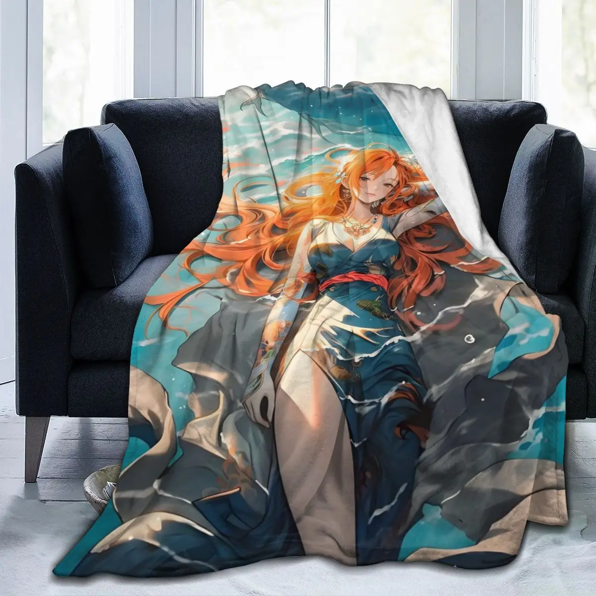 New OnePiece cartoon printed blanket picnic blanket Warm Flannel blankets Soft and comfortable blanket bed linings Birthday Gift