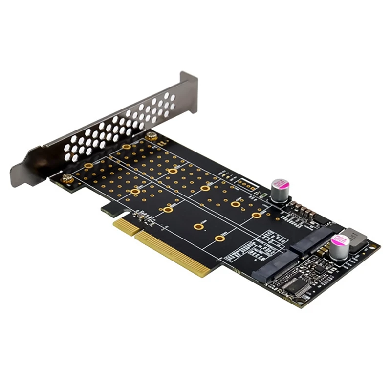 

NEW-PCI-E X8 Dual Channel M.2 Nvme SSD Upgrade Expansion Card M.2 M Interface Solid State Drive Adapter Card