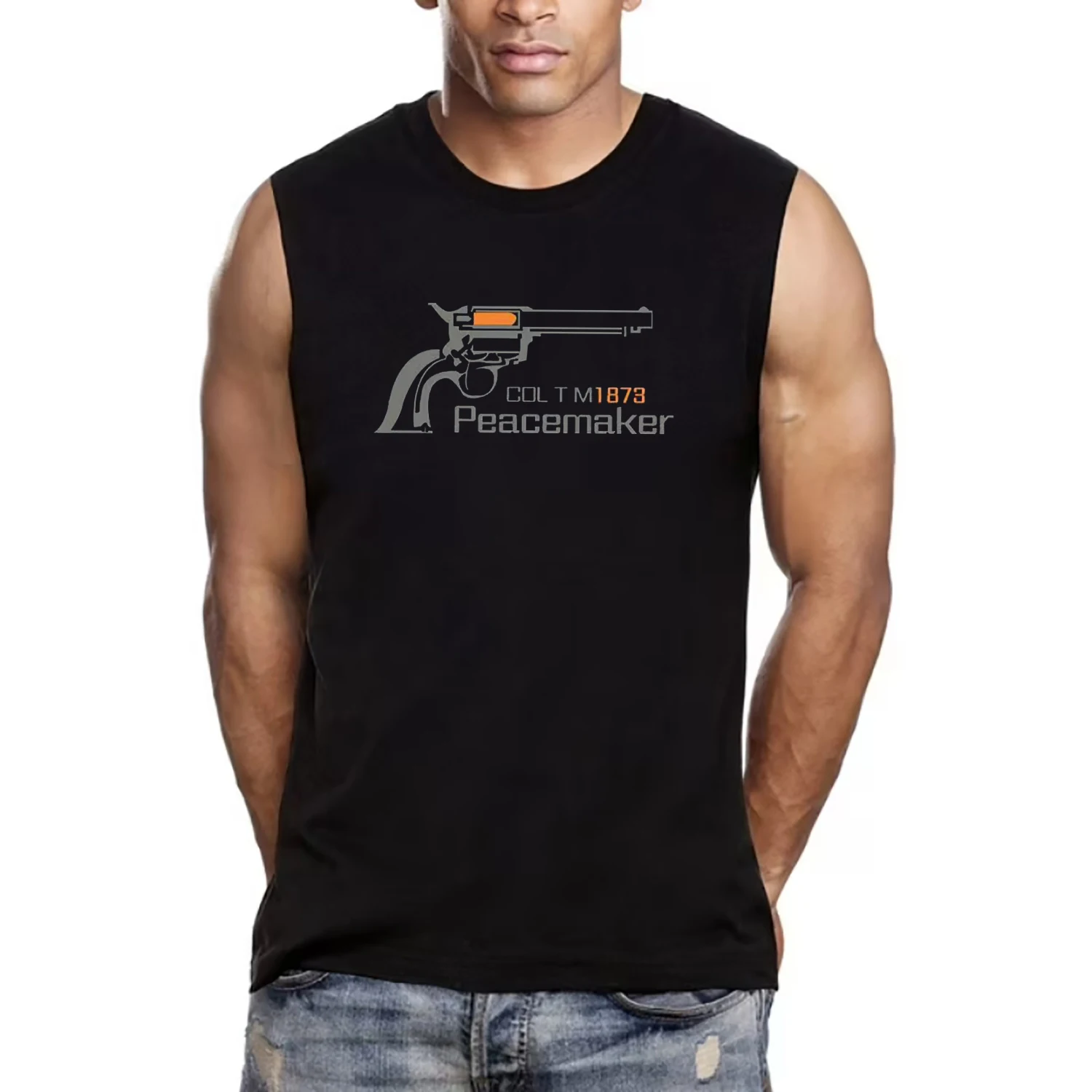 Peacemaker Colt M1873 Revolver Tanktop New 100% Cotton O-Neck Summer Casual Mens Tank Tops Sleeveless T-shirt Streetwear