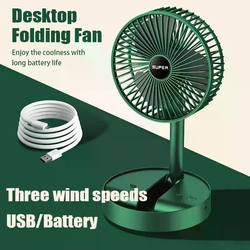 

Portable Folding Fan Mini Stand Fan Adjustable Height Mute Desktop Fan Air Circulation Fan Floor Fan Adjustment