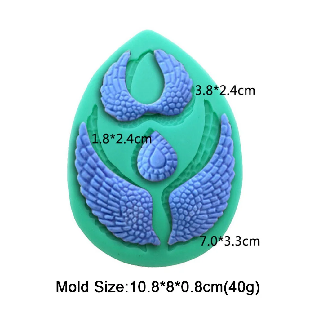 Engel Serie Fondant Silikonform Amor Flügel Modell Zucker Cupcake Schokolade Backen Kuchen Werkzeuge handgemachte Ton Harz machen Form – Detail 6