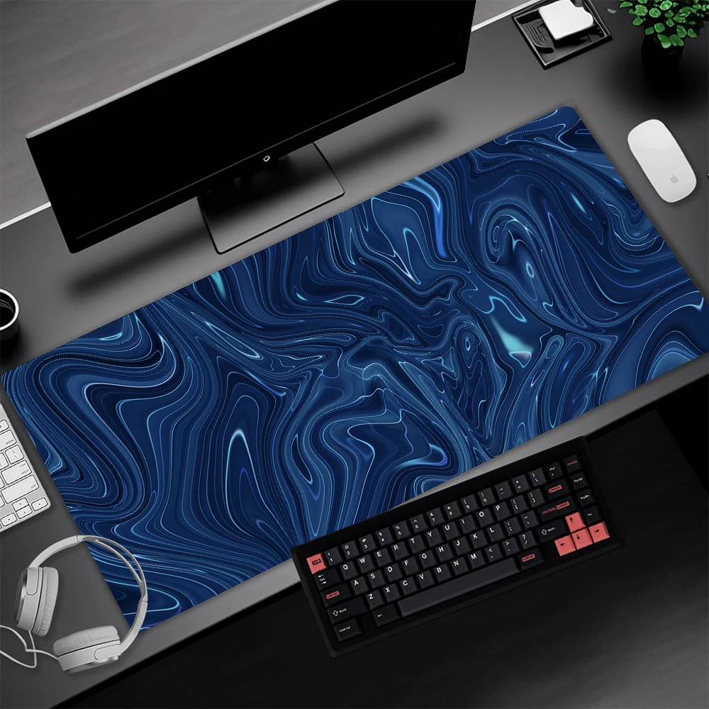 Blue Gamer Rug Strata Liquid Mousepad 5mm Musepad Large Carpet Gaming Accessories Big Mousepepad 1400x400 Keyboard Mat Aesthetic