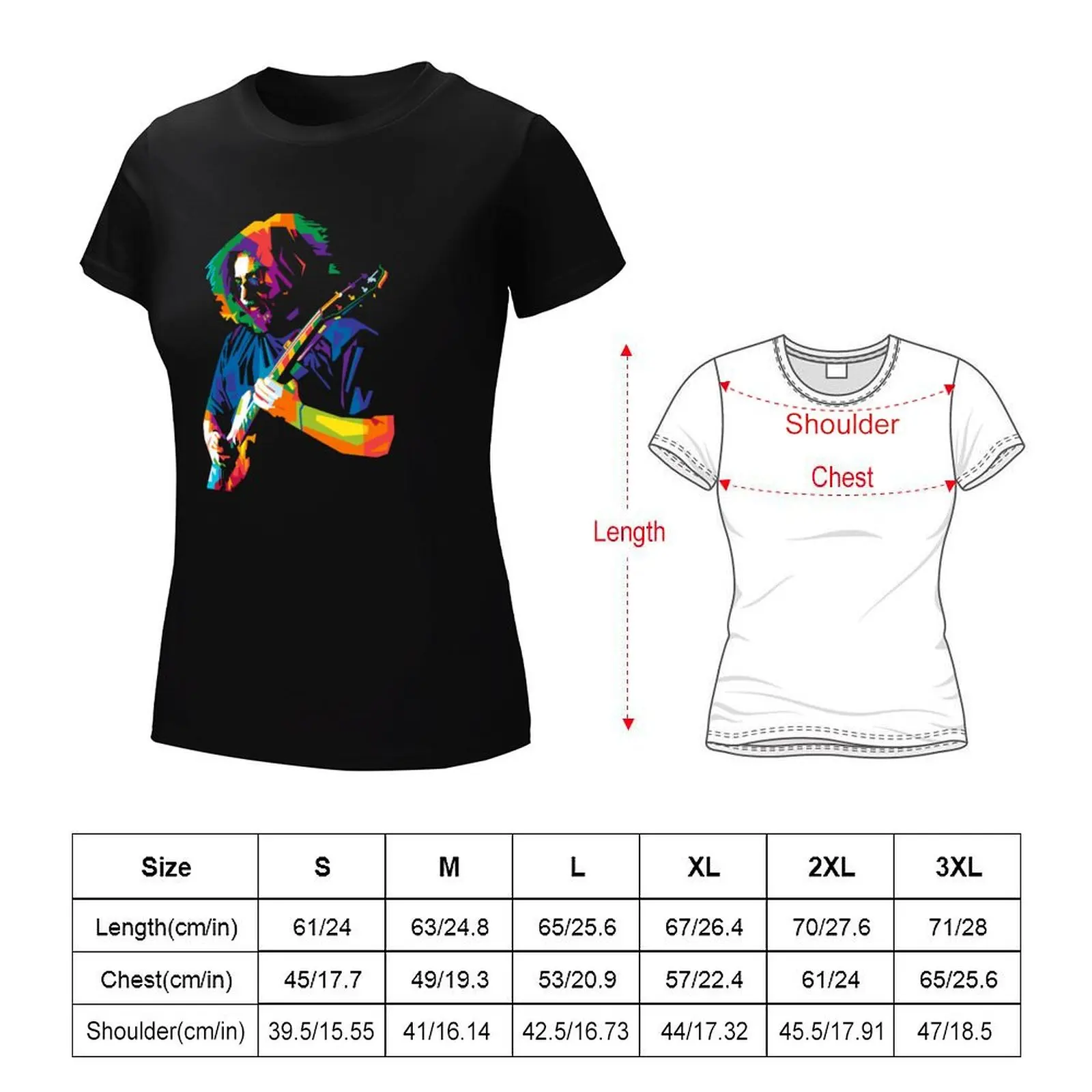 Camiseta de Jerry Art of Grateful para mujer, camisetas gráficas, camisetas de algodón de moda coreana