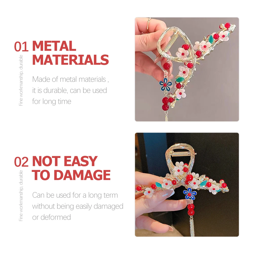 

Pearl Claw Clips for Women Gold Metal Tassel Hairpins Classic Design Thick Claw Clips For Thick Hair Thin Hair Barrettes