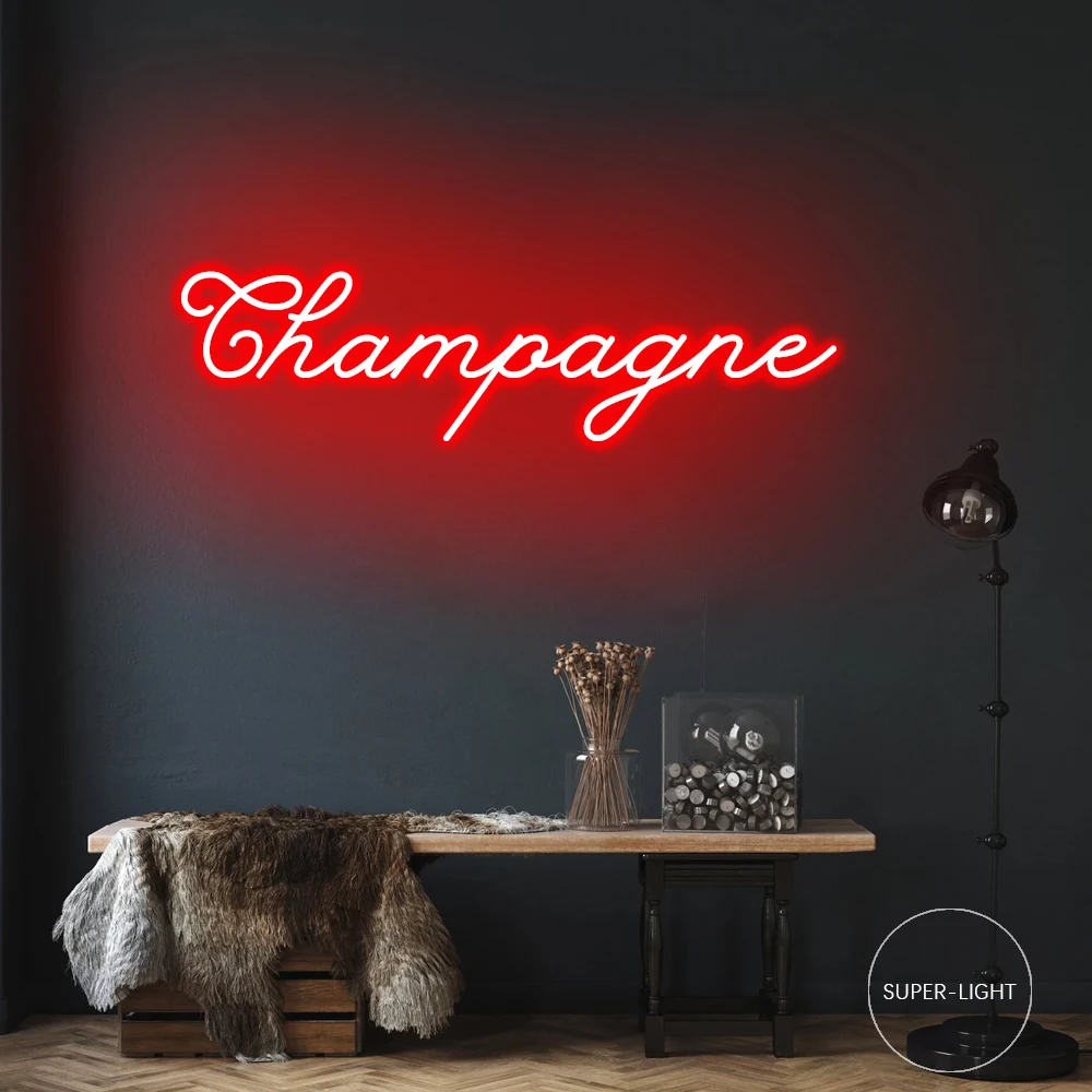 Neon Sign Champagne Neon Sign Licht Voor Muur Decor Deur Kamer Afstuderen Gift Deur Party Led Gift Home Decor Slaapkamer night