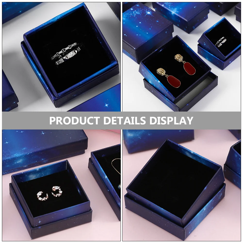 

6 шт. шкатулки для драгоценностей, легкие шкатулки для хранения колец, серег, ожерелий, подарочная упаковка, подарочная коробка, шкатулки для драгоценностей