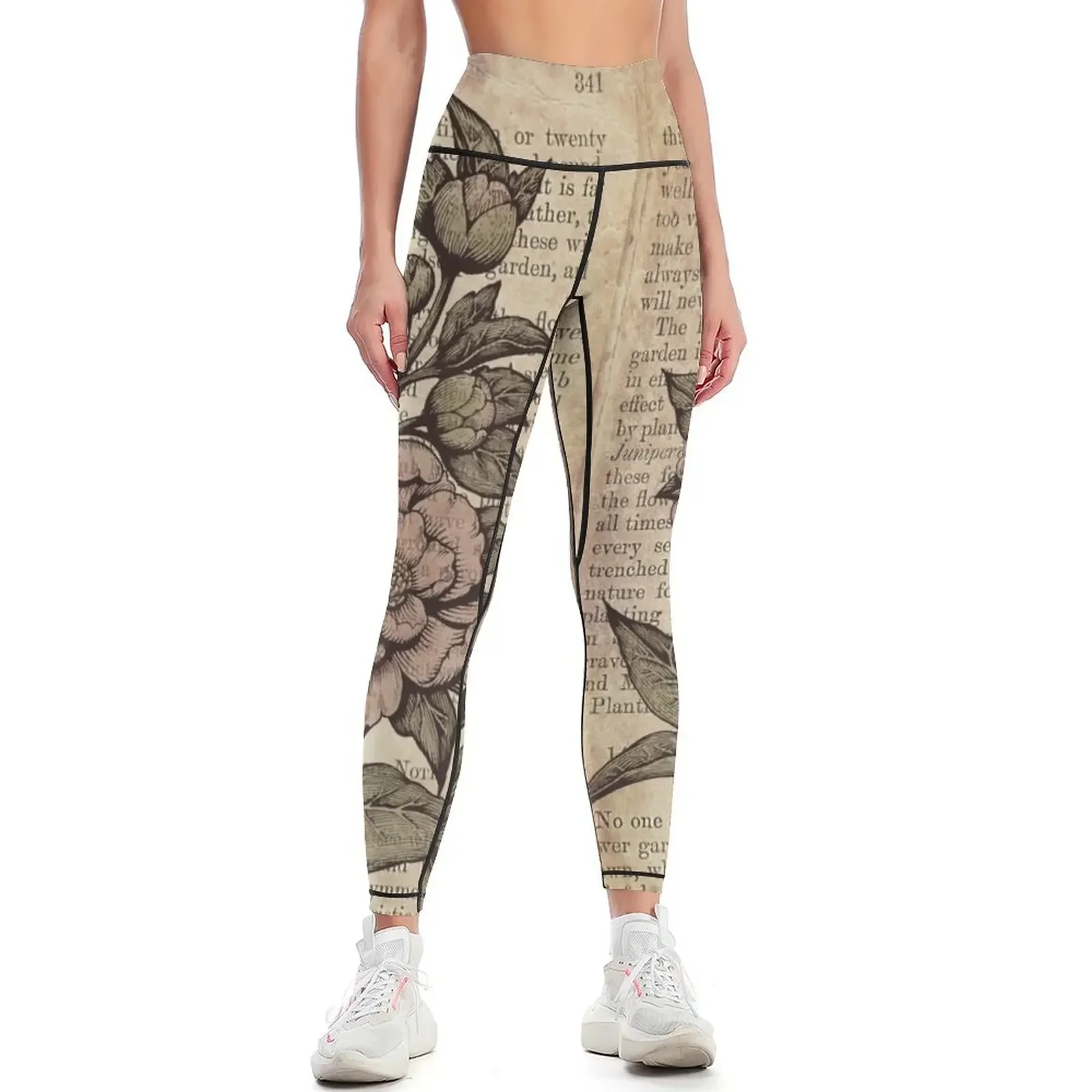 

Botanicals - Peonies vintage Leggings sport set Fitness's gym clothes workout clothes for Womens Leggings
