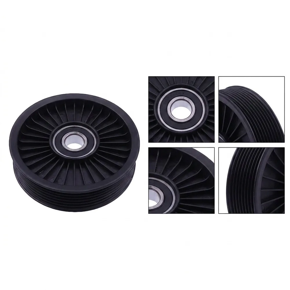 Black Plastic Idler Pulley for 86For 4625T OEM Equivalent for For 4.3L and 5.0L Engines Serpentine Belt Support Component