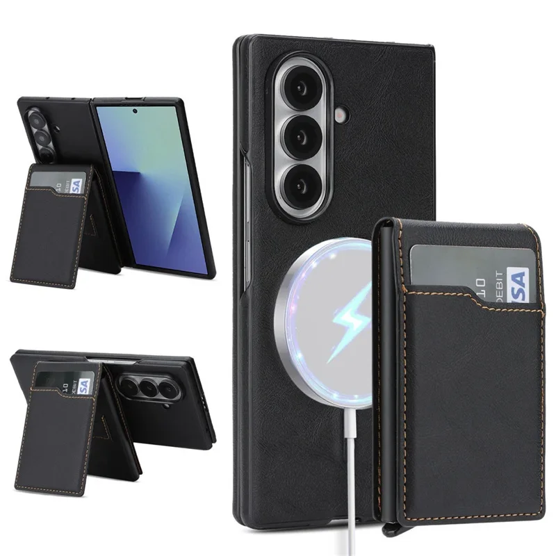 case for Samsung Z FOLD 7 6 5 4 3 Magnetic stand protective cover Shock Proof Anti-Fingerprint full coverage tough shell plain