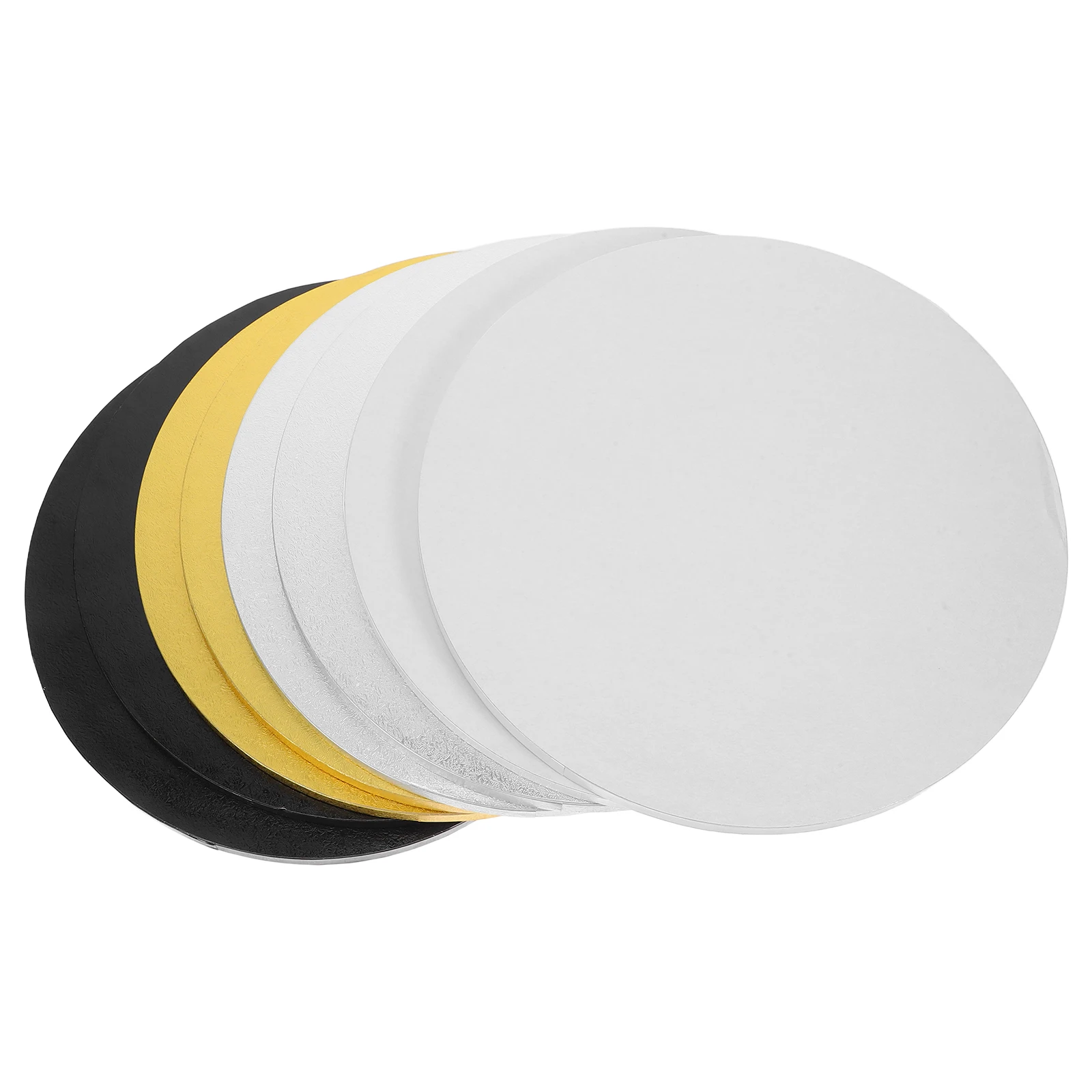 

8pcs 12Inch Boards White Gold Silver Cardboard Rounds Oil Resistant Sturdy Round Cake Base Boards For Wedding Birthday Events