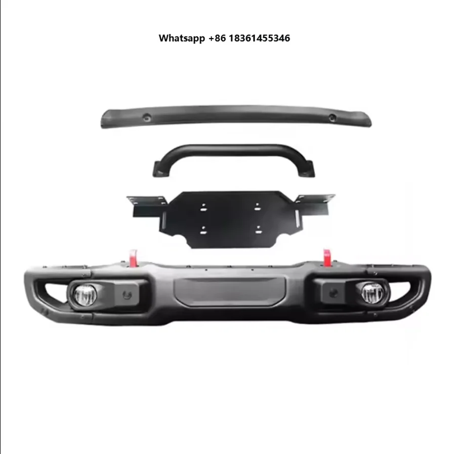 

New Front Bumper for Wrangler JL 10th Gen 2018-2022 CARBON Steel+FRP Material Retrofit/Upgrade Kit