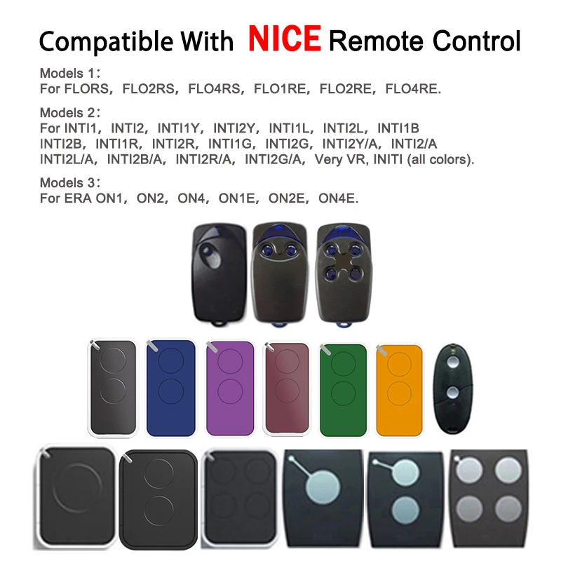 NICE INTI 2 Fernbedienung 433,92 MHz Rolling Code NICE ÄRA INTI 2 1 ONE ON2E Garagentor Fernbedienung Toröffner Sender
