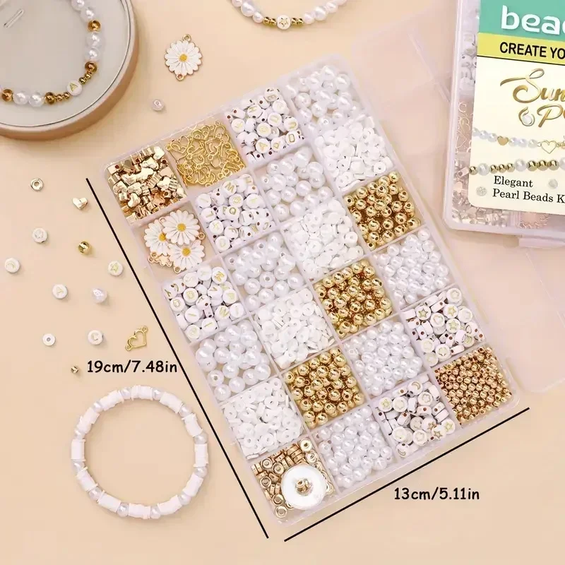 

Набор для изготовления браслетов из глиняных бусин Искусственный жемчуг Набор бусин из полимерной глины с подвесками для изготовления ювелирных изделий Подарки на день рождения