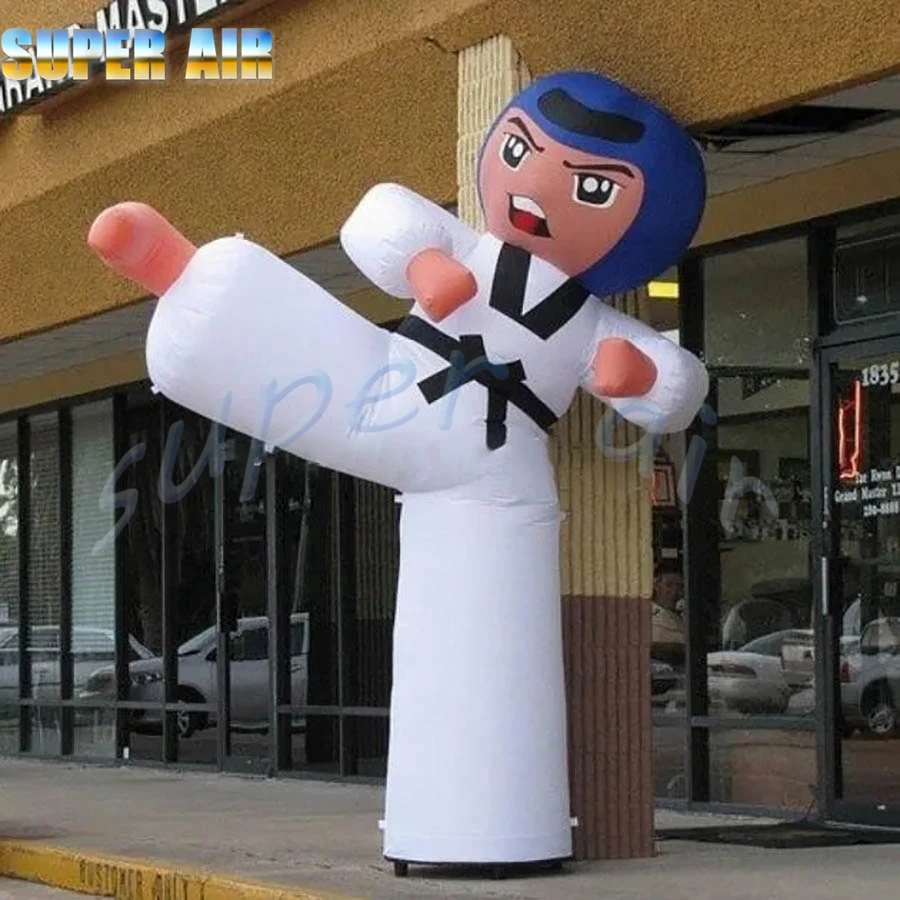 Giant advertising character model balloon inflatable Taekwondo kicking boy for sale