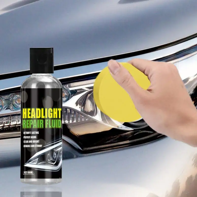 Car Headlight Cleaner Headlight Lens Cleaner 100ml Lampshade Refurbishment Car Light Cleaner Fixes Yellowing Scratches