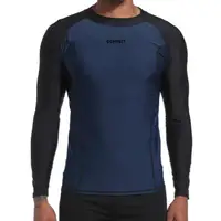 Traje de baño azul de manga larga para hombre, camiseta de Surf con protección UV50 +, secado rápido, camisa de buceo, ropa de gimnasio ajustada, 2023