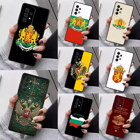 Bulgaria Passport Flag Map Phone Case For Samsung Galaxy S23 S21 S20 FE S24 S22 Ultra Note20 S10 S9 S8 Plus A40 A52 A12 A13 A53