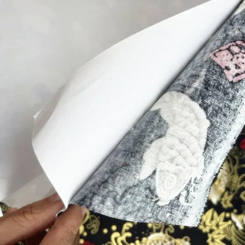Self-Adhesive Black Koi Fish Car Interior Sticker High Grade Wear-Resistant Car Dashboard Door Panel Ceiling Decoration Fabric