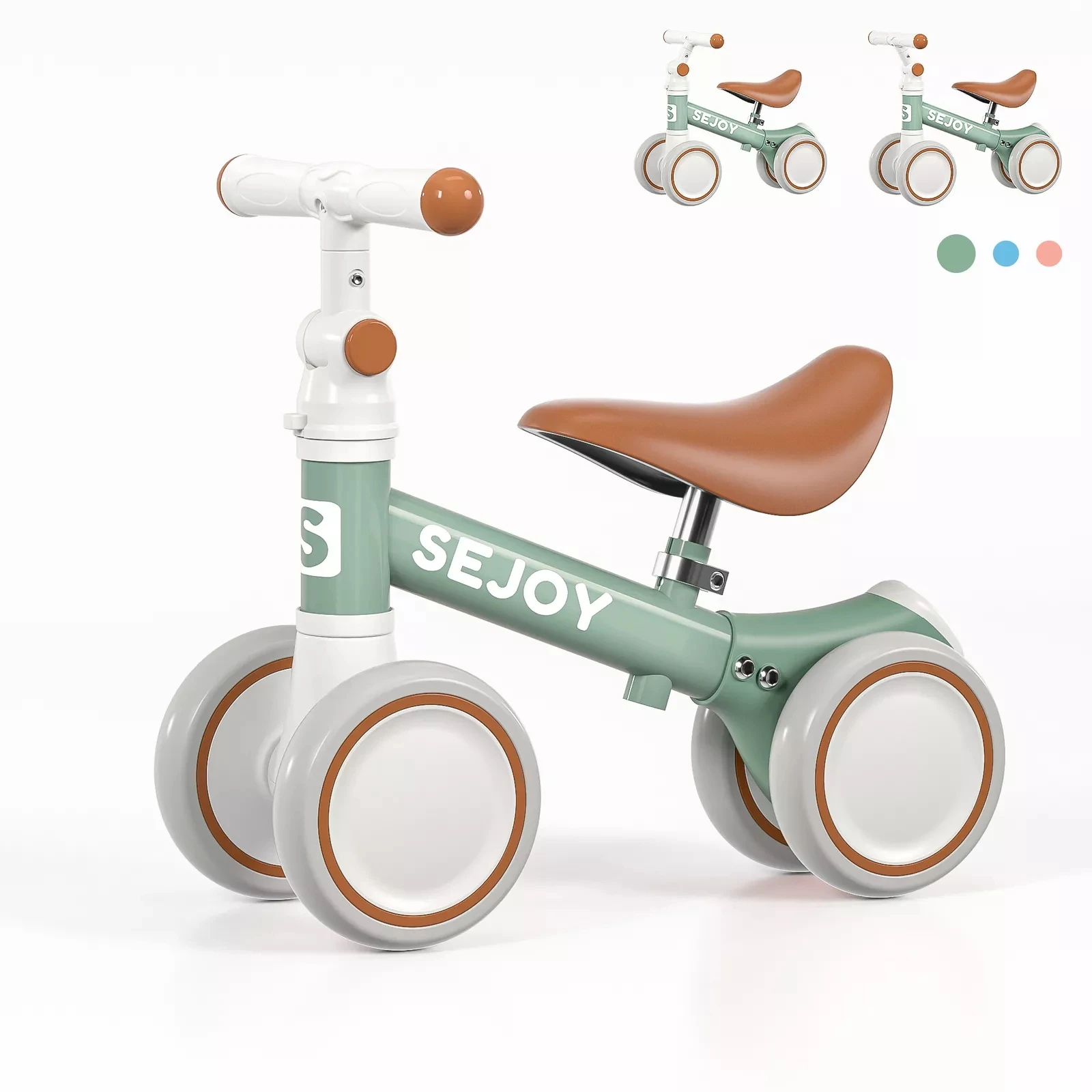 SEChain Y-Vélo d'équilibre à 4 roues pour bébé, trotteur pour tout-petit, jouets de vélo, cadeaux d'anniversaire pour fille et garçon, 3 couleurs, enfants de 1 à 3 ans