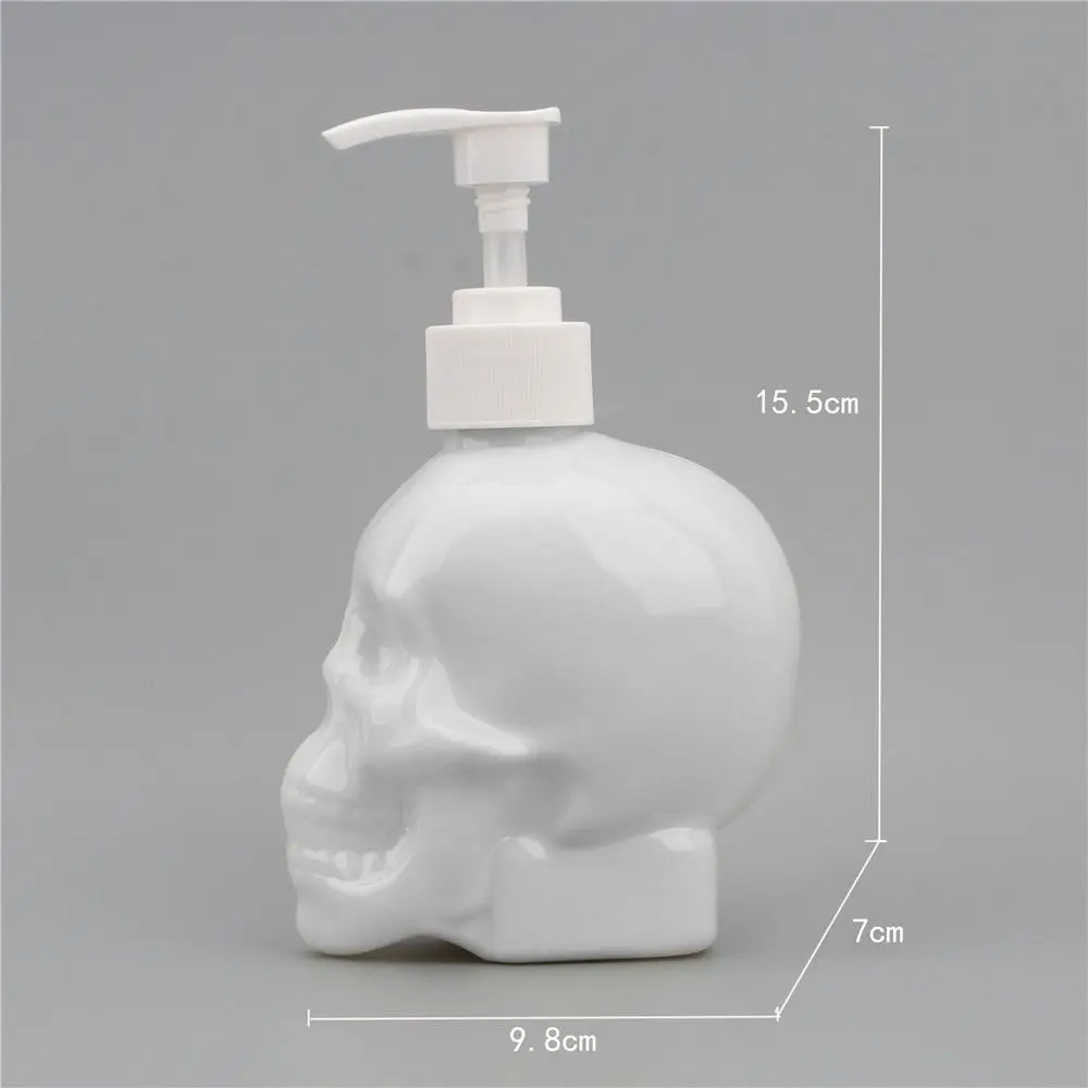 Creative Skull Soap Dispenser Goth Style 350ml Black Transparent Reusable Soap Dispenser Halloween Household Bathroom Hardware