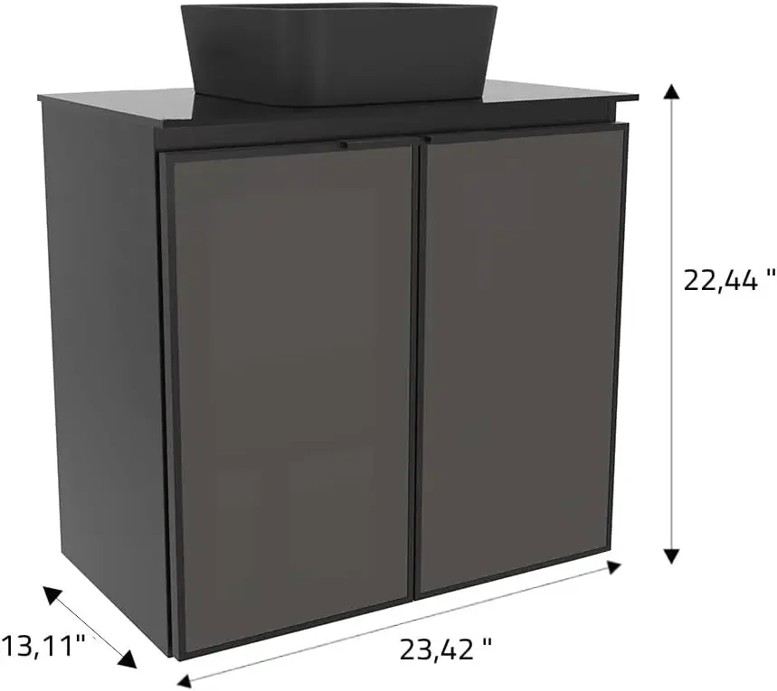 Umbu Combo Black Steel Bathroom Vanity Set 24