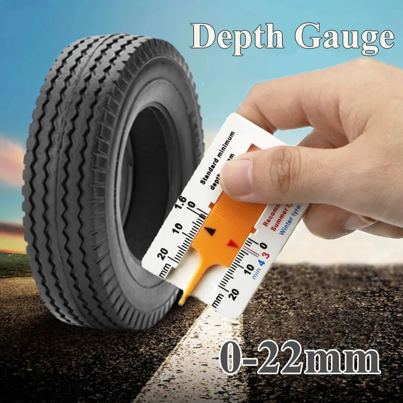 Portable Tyre Tread Depth Gauge For Car 0-20mm Tire Meter Thickness Gauges Ruler Auto Van Tire Wear Detection Measuring Tools