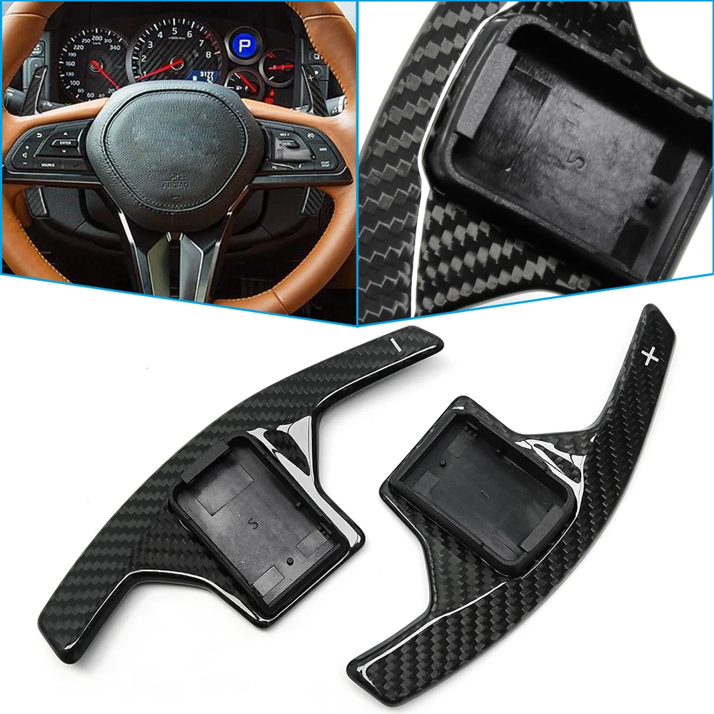 

Car Steering Wheel Carbon Fiber Paddle Shifter Extension Accessories Repalcement Style For NISSAN GTR R35 Skyline Nismo 2018+