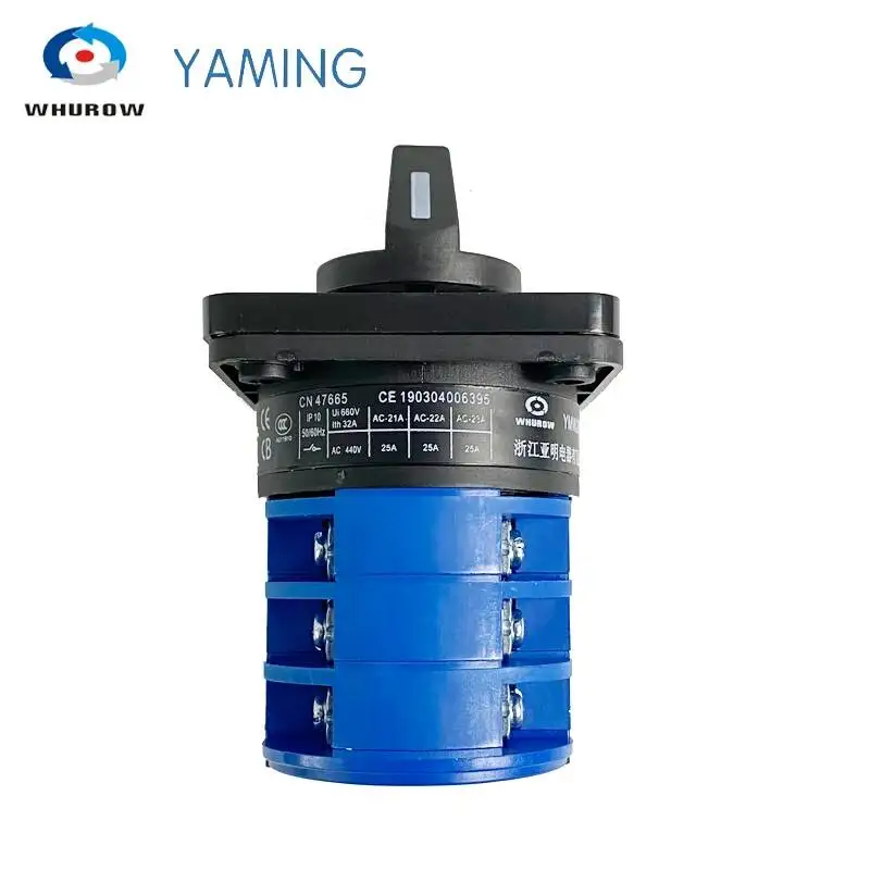 Rotary Cam Switch 3 Position 660V 32A 3 Poles Three Levels Manual Electrical Changeover Selector YMW26 LW28 LW26-32/3