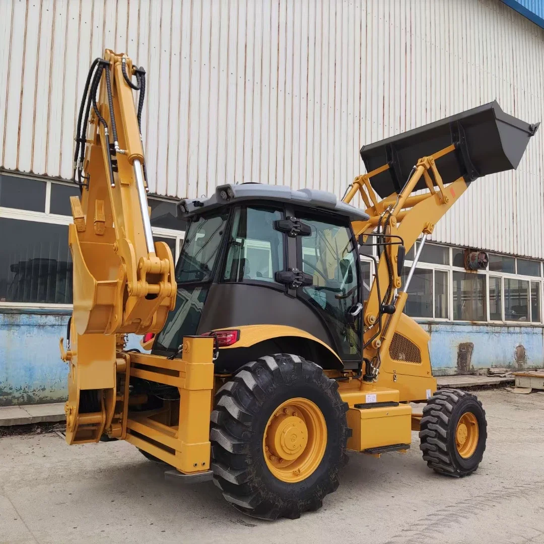 Map Power Construction Multi-purpose Integral 4WD 388 new 1cbm bucket capacity 3cx Backhoe Loader for Sale