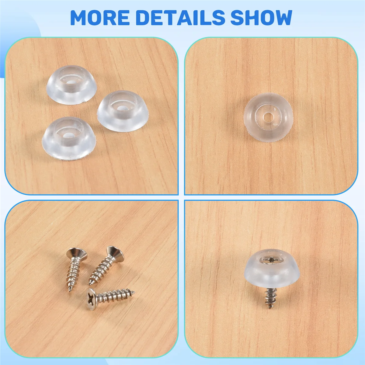 A24P 50 قطعة طاولة أثاث كرسي الساق حماة قدم مبطن المطاط 17 مللي متر × 6 مللي متر