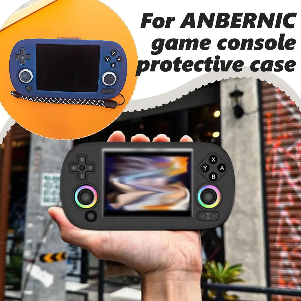 

For ANBERNIC RG40XX H Game Console Soft Silicone Case Washable Drop-proof Protective Cover For Anbernic RG40XX H Accessorie U9O8