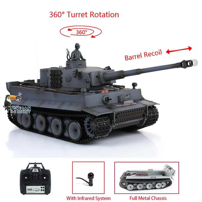 Zabawki Heng Long 1/16 3818 Tiger 1 pełny metalowa obudowa plastikowy kadłub RTR zbiornik RC gotowy do jazdy sterowanie radiowe samochody TH15883