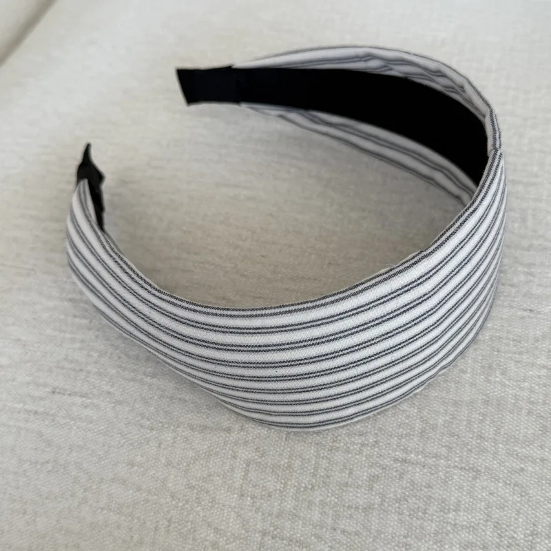 Retro Blaues Karo-Breitband, modisches Haaraccessoire für Mädchen, vielseitiges, schmales Haarband, hochintelligent – Detail 13