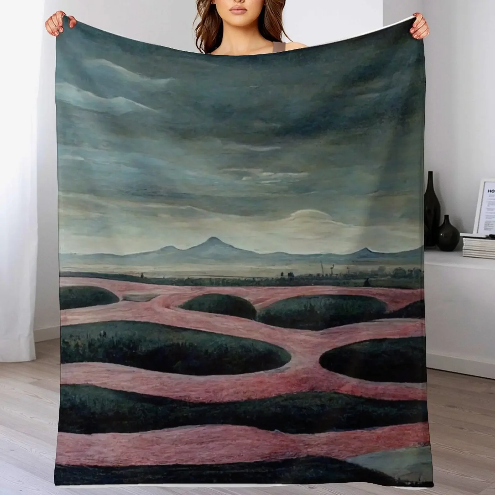 

Louise Bourgeois inspired Lanscape Painting Throw Blanket Warm Accent Blanket for Living Room Decoration