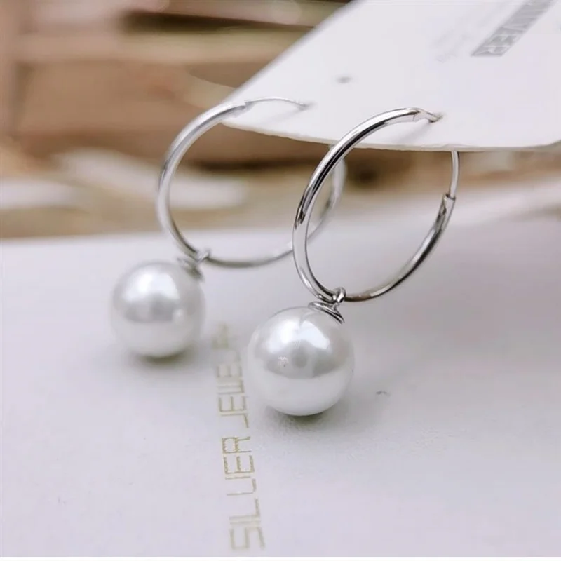 

SOMILIA S925 Sterling Silver Japan Pearl Pendant Hoop Earrings For Women 18K Gold Anniversary Wedding Gifts Fine Jewellery