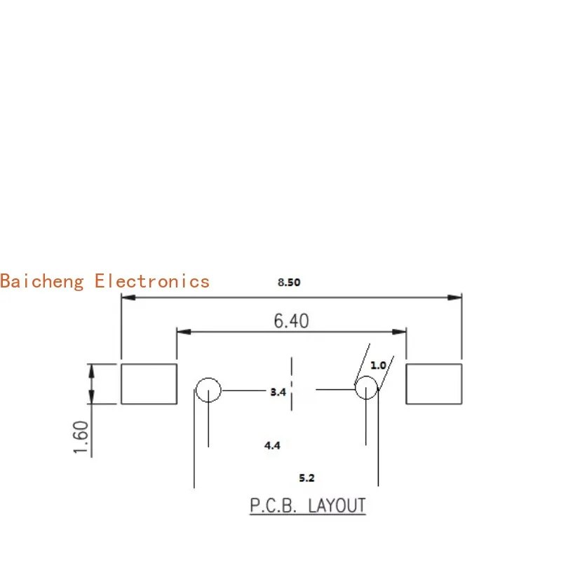 100 قطعة RS-032G05A4-SM EM RT SMT 2-pin مع نقاط ثابتة 3.5*6*4.3 زر مفتاح اللمس الصغير