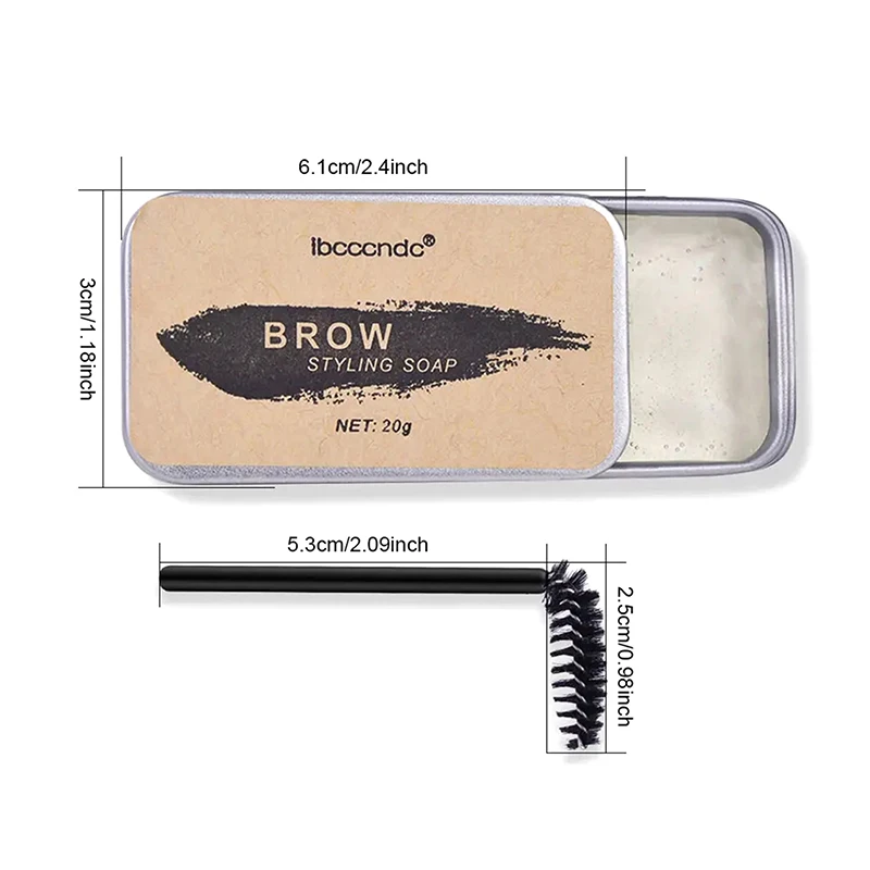 Pomada transparente Natural para estilismo de cejas, jabón para cejas, fijador de cera en Gel con cepillo de maquillaje para mujeres, cosméticos para cejas, 1 Uds.