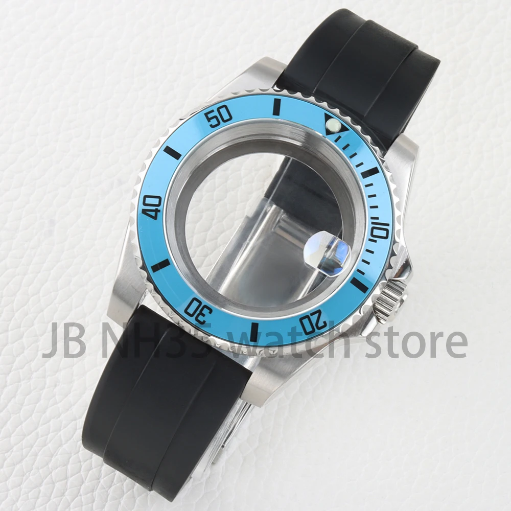 

NH35 40mm Case Sapphire Ice Blue Ceramic Bezel for Seiko NH34 NH35 NH36 NH38 Movement Submariner GMT 28.5mm Dial Rubber Bracelet