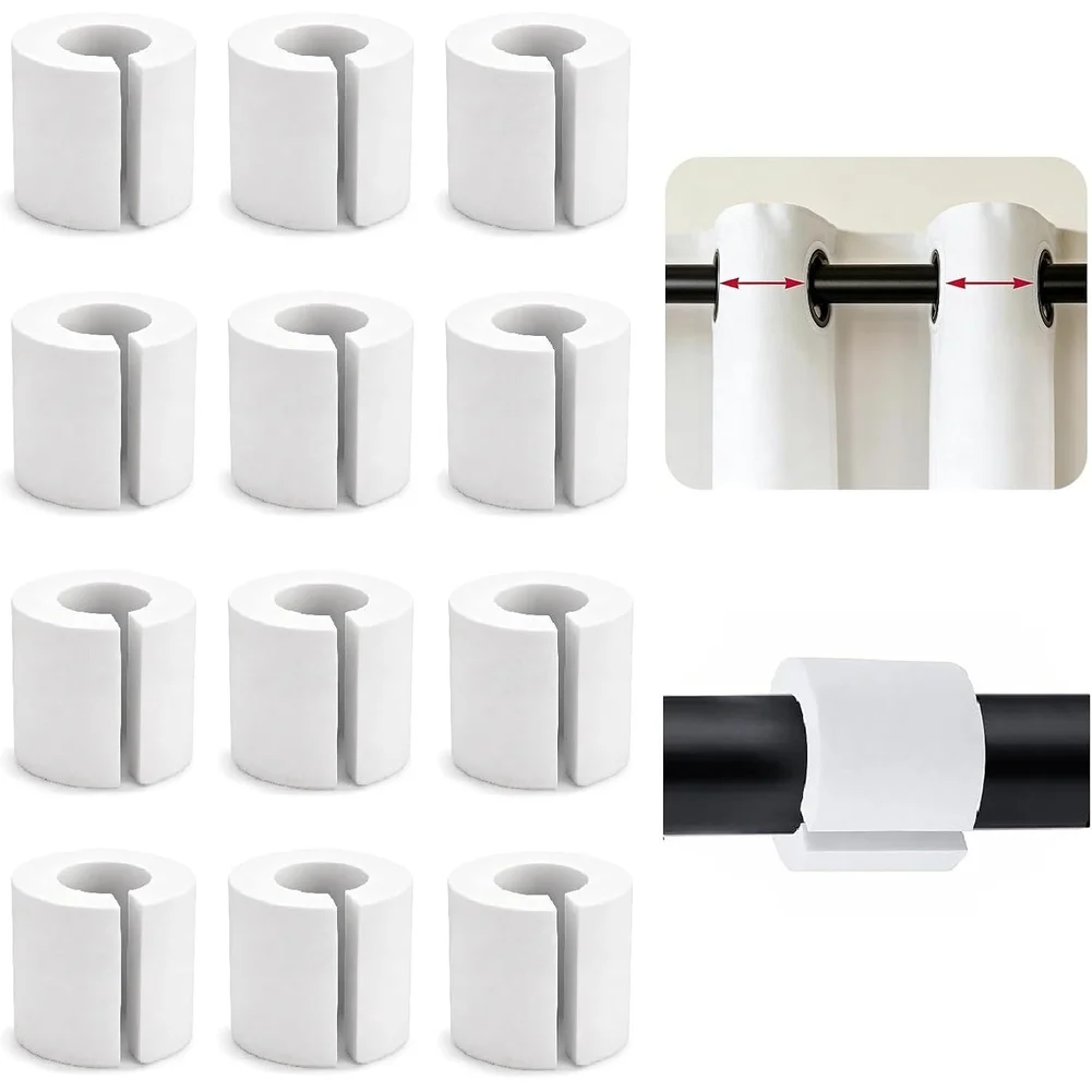 12 Count EVA Foam Curtain Spacers Supporting Repeatable Drapery Layouts Bedrooms Bathrooms and Multipurpose Rooms