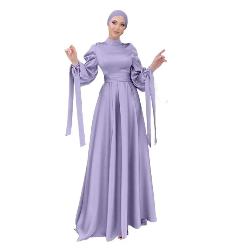 

Satin Dubai Abaya Ramadan Eid Mubarak Saudi Arabic Turkey Islam Muslim Hijab Dress For Women Robe Longue Femme Kaftan Vestidos