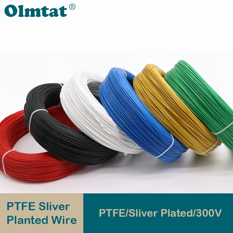 5M/10M PTFE Silver Plated Wire 30AWG ~ 10AWG High Purity OFC Electronic HiFi Audio Speaker Headphone DIY Signal Copper Cable