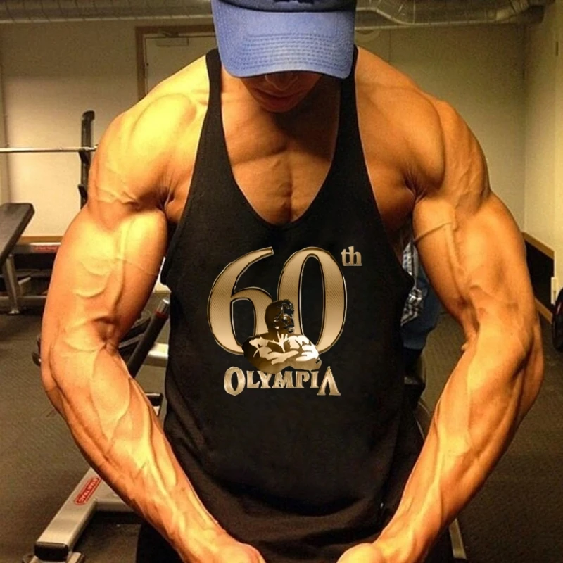 

Мужской тренировочный жилет без рукавов Black Muscle - с принтом специального дизайна 60-й дюймов, отлично подходит для тренировок в тренажерном зале и фитнеса