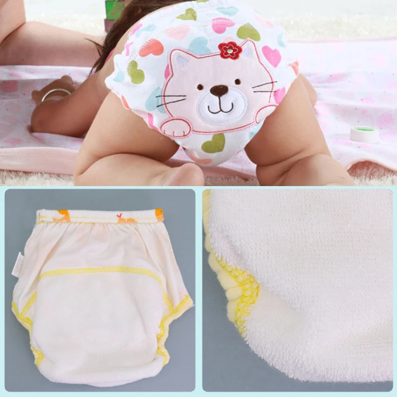 Baby Bare Cotton Cloth Diaper Unisex Reusable Infants Child Training Panties  Washable Underwear Nappies S M L