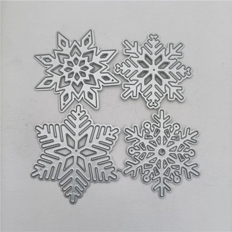 4 Christmas Snowflake Metal Cutting Dies DIY Embossing   Carbon Steel  Snowflakes Cutter Die