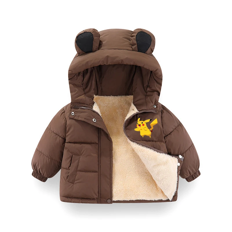 معطف قطني للأطفال الصغار من الصوف الدافئ مع غطاء للأذن للأولاد سترة للأطفال ملابس خارجية شتوية معاطف مبطنة للفتيات الرضع #3