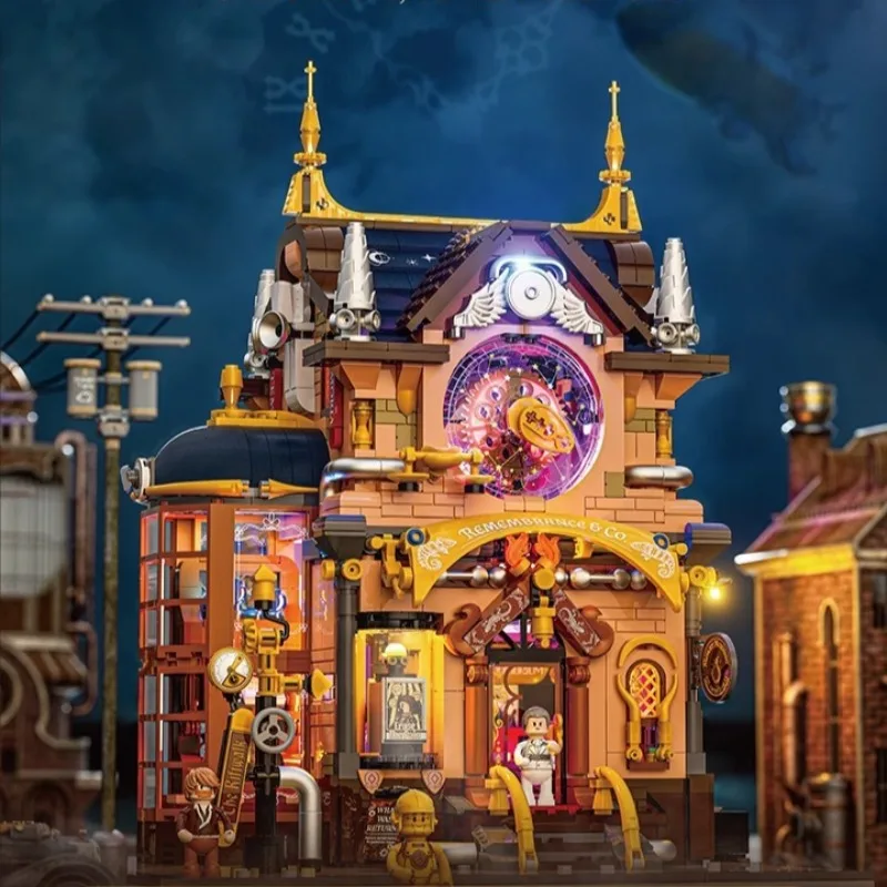 

Lumibricks Алхимик, движущийся замок, строительные блоки, светильники для сборки в стиле стимпанк, мелкие частицы, уличная сцена, детская сборная игрушка